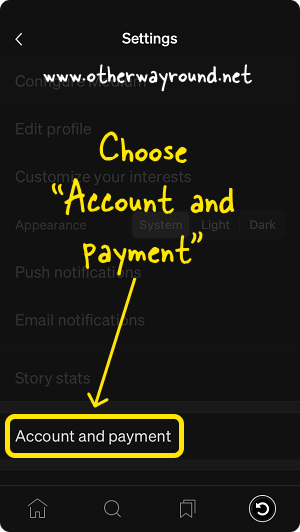 How To Delete Medium Account On Mobile App Step-3