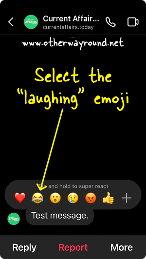 How To Laugh At A Message On Instagram Step-3