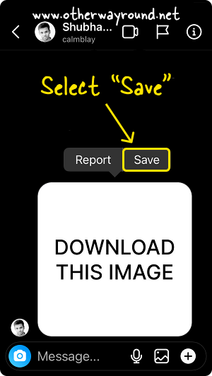 How To Save Pictures From Instagram Direct Message on iPhone Step-3