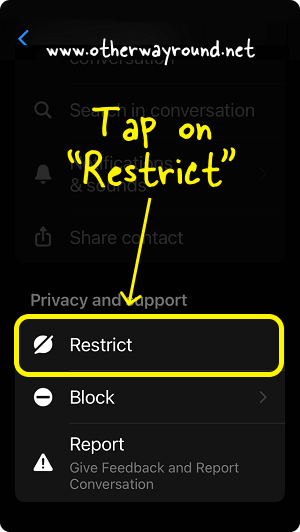 How to Restrict Someone on Messenger Step-3