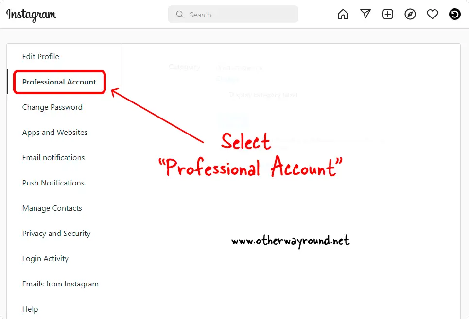 How To Remove Category On Instagram web Step-4