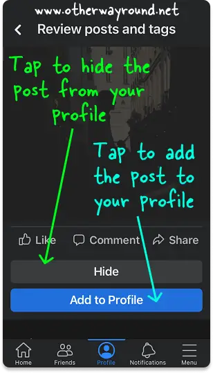 How To Review Posts And Tags On The Facebook App Step-4