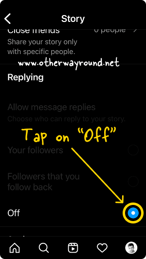 How To Turn OFF Story Replies On Instagram Step-4
