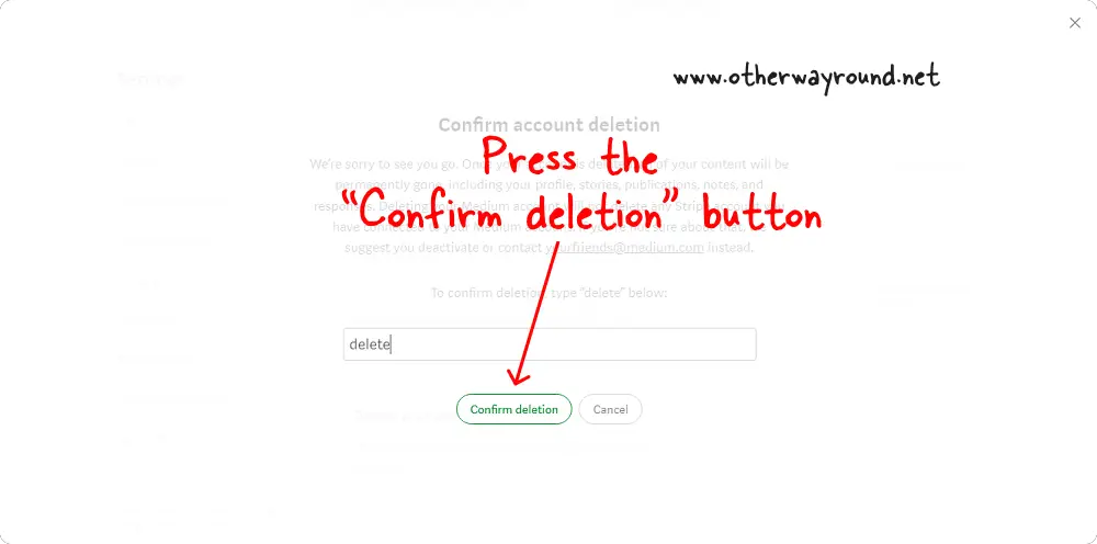 How To Delete Medium Account On Website Step-5