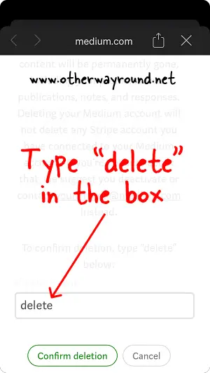 How To Delete Medium Account On Mobile App Step-5