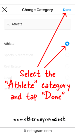 How To Get Athlete In Your Instagram Bio Step-6