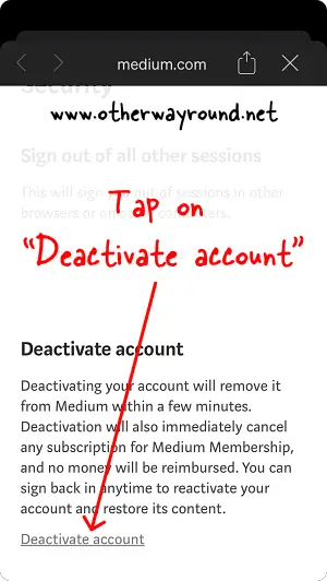 How To Deactivate Medium Account On Mobile App