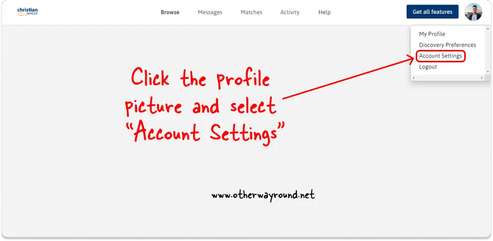 How To Delete A Christian Mingle Account Web Step-1
