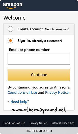 How To Get Amazon Profile Link On Mobile Step-1