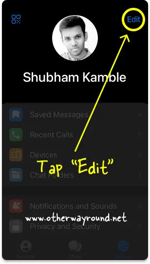 How To Get Your Telegram Link On iOS Step-2