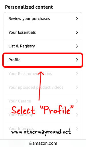How To Get Amazon Profile Link On Mobile Step-4