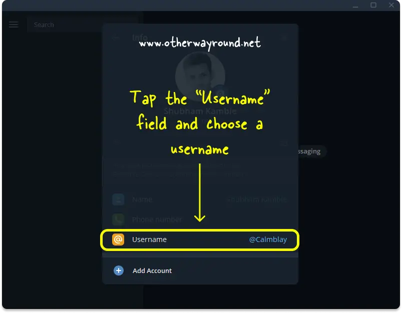 How To Get Your Telegram Link On Desktop Step-4