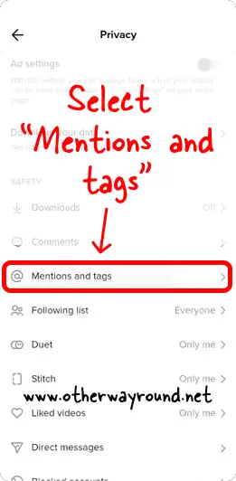 How To Stop Getting Tagged On TikTok Step-4
