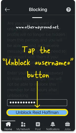 How To Unblock Someone On The LinkedIn App Step-5