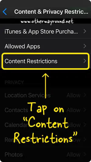 How To Turn Off SafeSearch from iPhone Settings Step-5