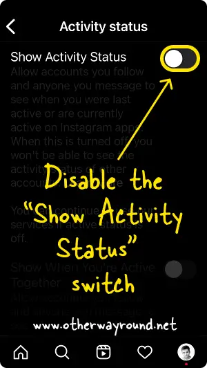How To Appear Offline On Instagram Step-6