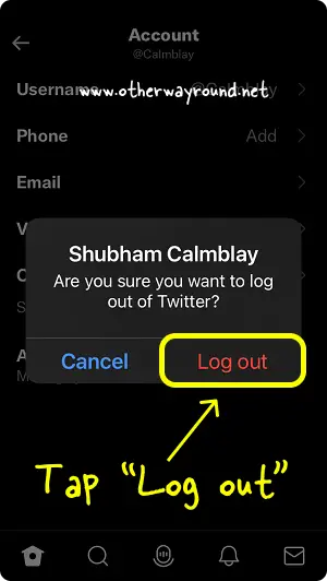 How To Log Out Of Twitter On iPhone Step-6