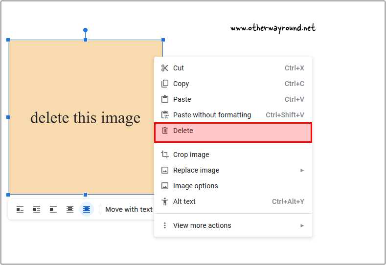 How To Delete An Image On Google Docs Method-3
