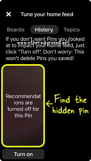 How To Unhide Pins On Pinterest App Step-6