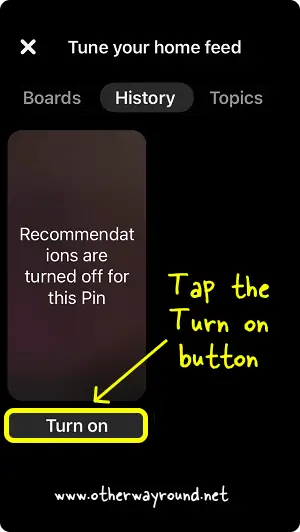 How To Unhide Pins On Pinterest App Step-7