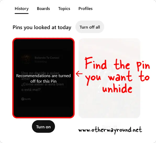 How To Unhide Pins On Pinterest Web Step-6
