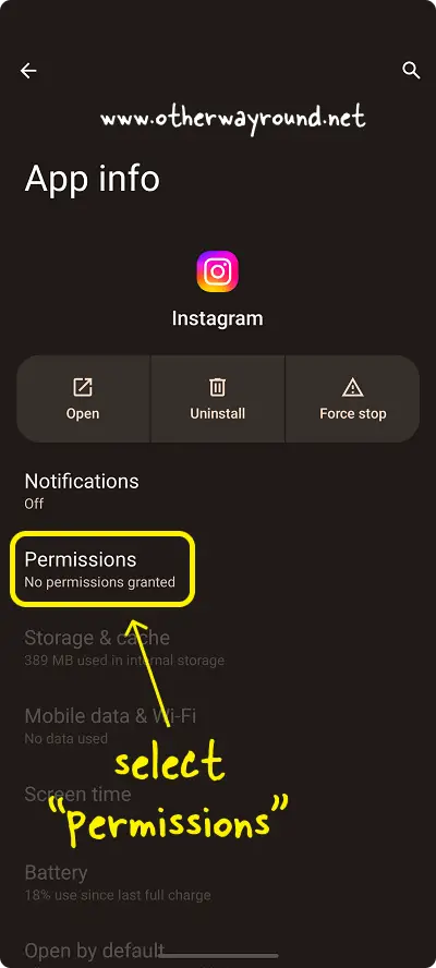 How to Enable Camera Access on Instagram Android Step-3