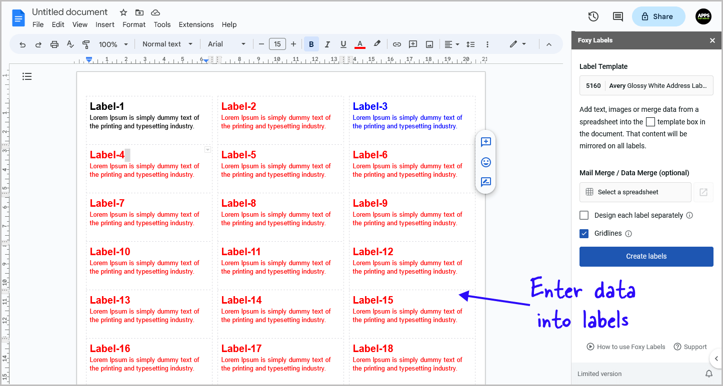 Avery 5160 Template Google Docs